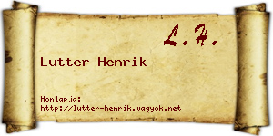 Lutter Henrik névjegykártya
